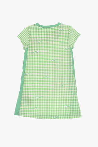 Checked Tee Dress with All-Over Logo