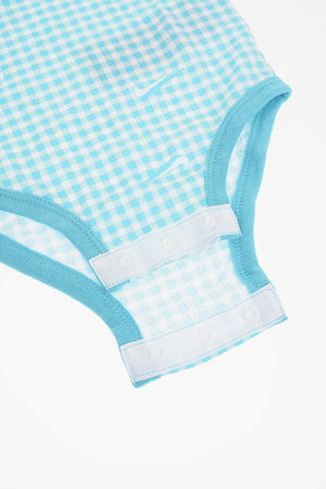 체크 반팔 바디 3켤레 세트