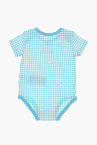 Set 3 Paia di Body a Quadri Con Manica Corta