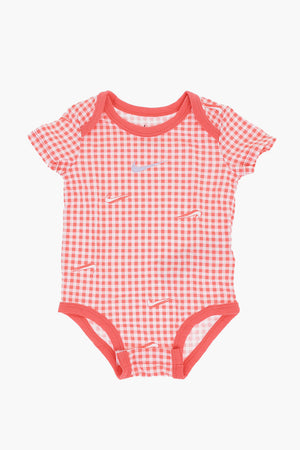 Set of 3 Pairs of Checked Short-Sleeve Bodysuits
