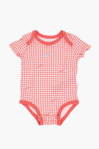 Set 3 Paia di Body a Quadri Con Manica Corta