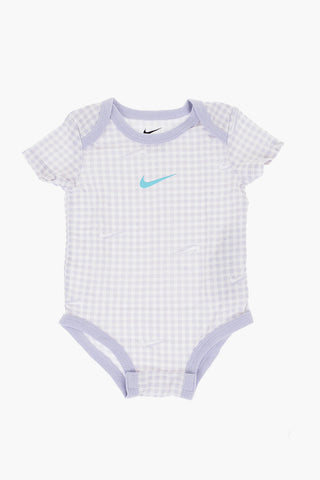 Set 3 Paia di Body a Quadri Con Manica Corta