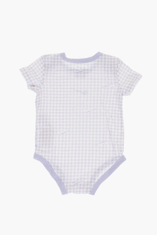 Set 3 Paia di Body a Quadri Con Manica Corta