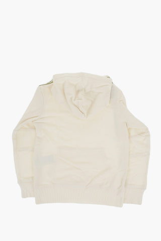 ALL STAR CHUCK TAYLOR Felpa Hoodie in Cotone Garzato con Banda Logata 