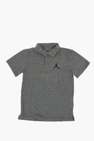 AIR JORDAN Polo 2 Bottoni in Tinta Unita con Stampa Jumpman