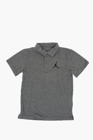AIR JORDAN Polo 2 Bottoni in Tinta Unita con Stampa Jumpman