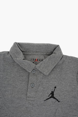 AIR JORDAN Polo 2 Bottoni in Tinta Unita con Stampa Jumpman