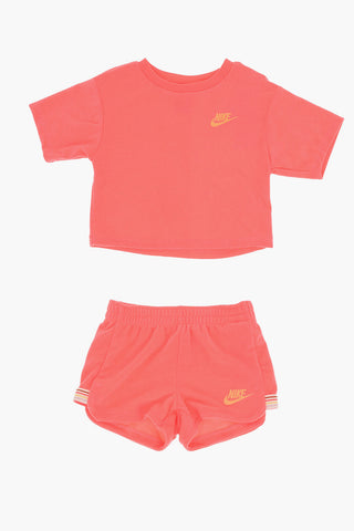 Set LETS ROLL T-shirt e Shorts Fluo in Spugna