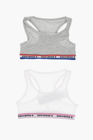 Set Aus 2 Paar Racerback-Sport-BHs Mit Logoband