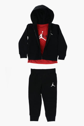AIR JORDAN Set Cotton Fleece Hoodie, Crewneck T-Shirt and Joggers