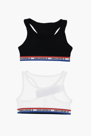 로고 밴드 레이서백 스포츠 브라 2쌍 세트