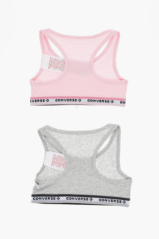 Set of 2 Racerback Sports Bras With Logo Band
