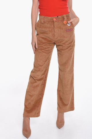 Pantaloni TANER Workwear in Velour a Coste con Toppe