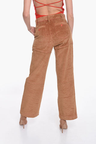 Pantaloni TANER Workwear in Velour a Coste con Toppe