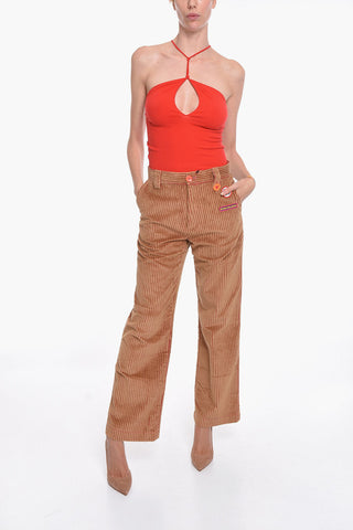 Pantaloni TANER Workwear in Velour a Coste con Toppe