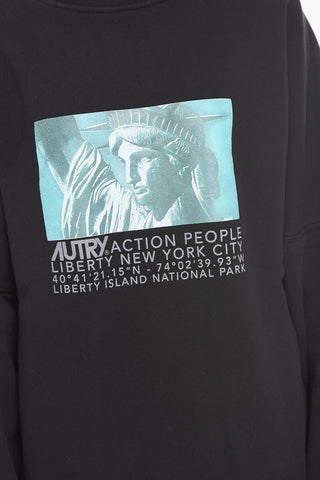 Fleeced-Cotton Crew-Neck Sweatshirt with Print