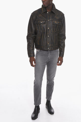 Vintage Effect L-RILEY Leather Jacket