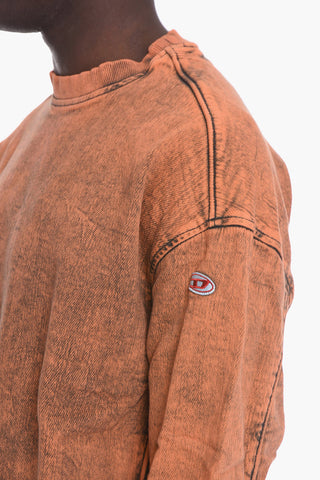 Felpa D-KRIB con Effetto Denim Vintage
