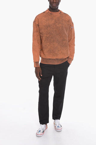 Felpa D-KRIB con Effetto Denim Vintage