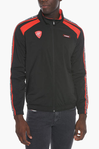 Contrasting Logoed Bands AMST-SMEETCH-WT09 Zipped Hoodie