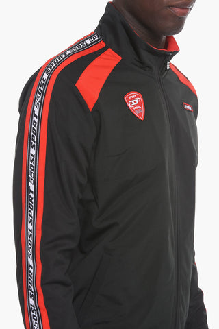 Contrasting Logoed Bands AMST-SMEETCH-WT09 Zipped Hoodie
