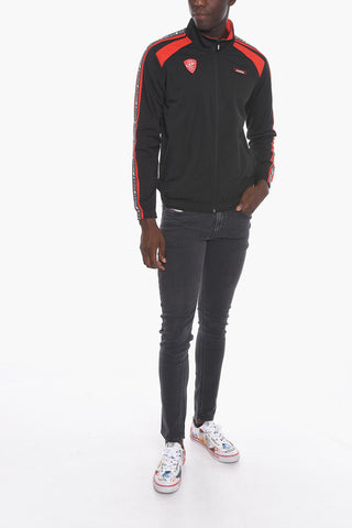 Contrasting Logoed Bands AMST-SMEETCH-WT09 Zipped Hoodie