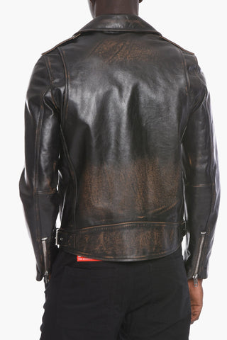 L-GARRETT Cowhide Leather Jacket with Zip Detailing