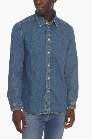 Embroidered Logo D-SIMPLY-SP Denim Shirt