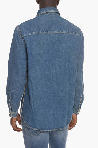 Embroidered Logo D-SIMPLY-SP Denim Shirt