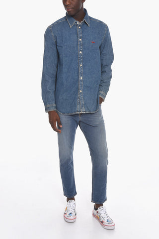Embroidered Logo D-SIMPLY-SP Denim Shirt
