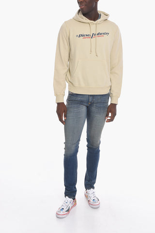 RED TAG Felpa Hoodie S-GINN in Cotone Garzato con Stampa Logo