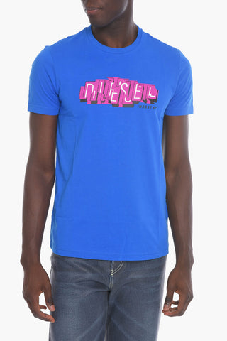 cotton T-DIEGOS-E32 t-shirt with logo-print on the front