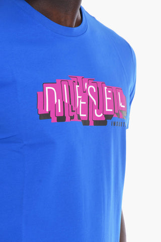 cotton T-DIEGOS-E32 t-shirt with logo-print on the front