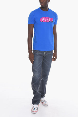 cotton T-DIEGOS-E32 t-shirt with logo-print on the front