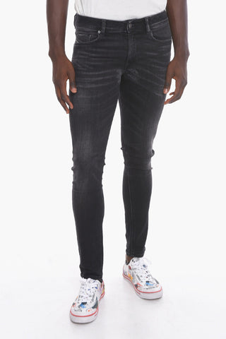 Jeans a Vita Bassa SLEENKER con Effetto Distressed 15cm