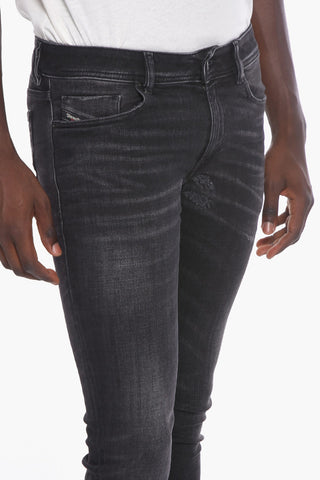 Jeans a Vita Bassa SLEENKER con Effetto Distressed 15cm