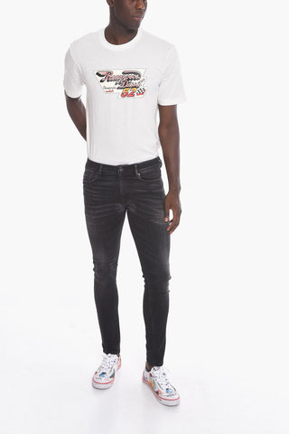 Jeans a Vita Bassa SLEENKER con Effetto Distressed 15cm