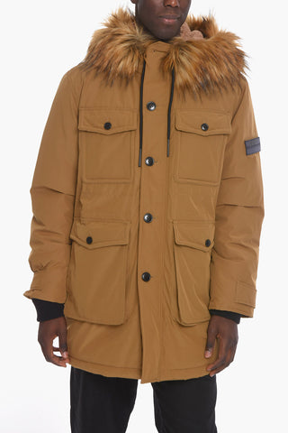 W-JORG Multipocket Puffer Jacket with Faux-fu