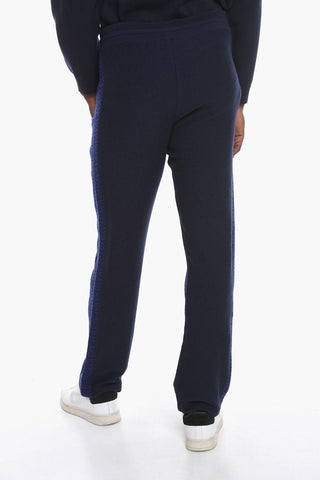 Wool Blend Sweatpants with Monogram Inserts