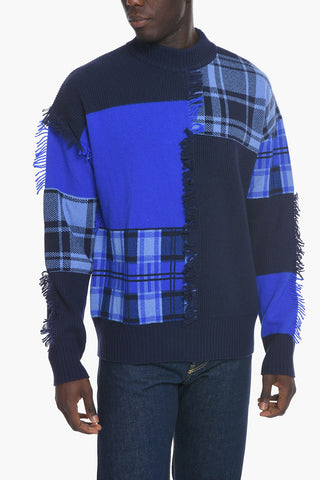 Wool Patchwork Crewneck Sweater