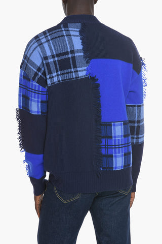 Wool Patchwork Crewneck Sweater