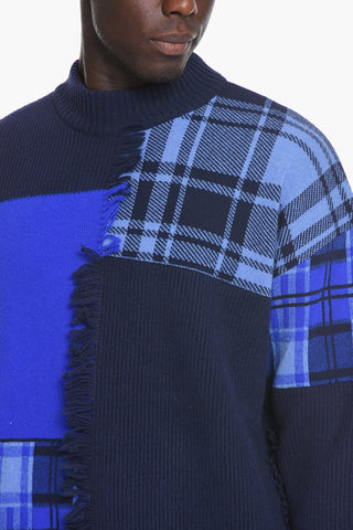 Wool Patchwork Crewneck Sweater
