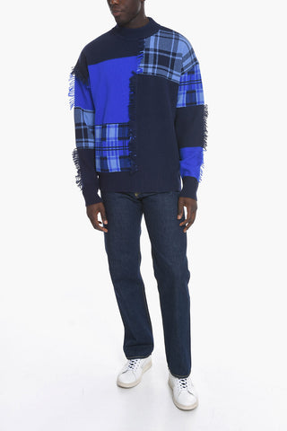 Wool Patchwork Crewneck Sweater