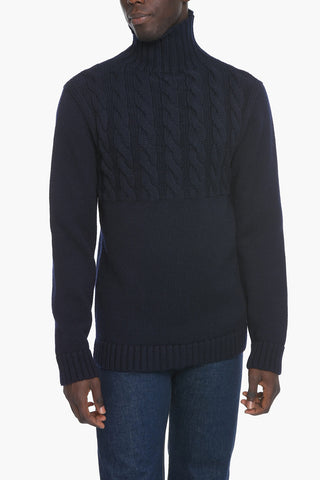 Turtleneck Aran Wool Pullover