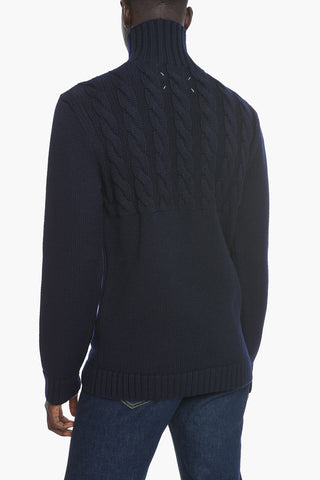 Turtleneck Aran Wool Pullover
