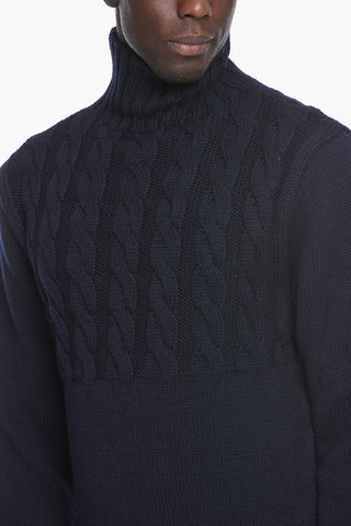 Turtleneck Aran Wool Pullover