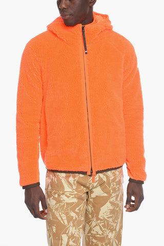 DAY-NAMIC Fleeced Hooded Jacker with Nylon Contrasting Bands