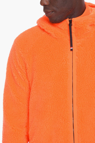 DAY-NAMIC Fleeced Hooded Jacker with Nylon Contrasting Bands