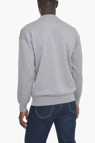 Wool-blend Crewneck Sweater with Logo Print