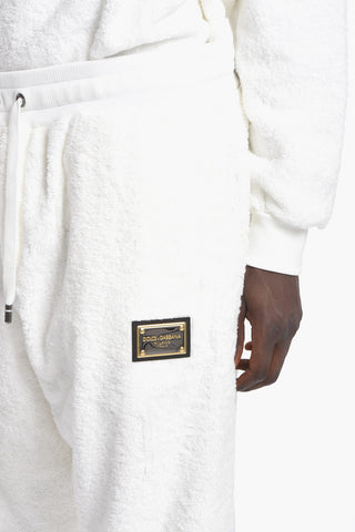 Cotton Terry Sweatpants with Logo Plate